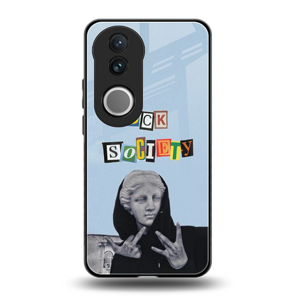 Rebel Mind back phone cover | glass case for vivo v50