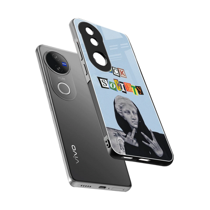 Rebel Mind sleek vivo v50 cover with tempered glass back and TPU edges