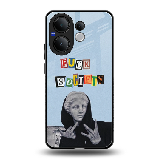 Rebel Mind back phone cover | glass case for vivo v60