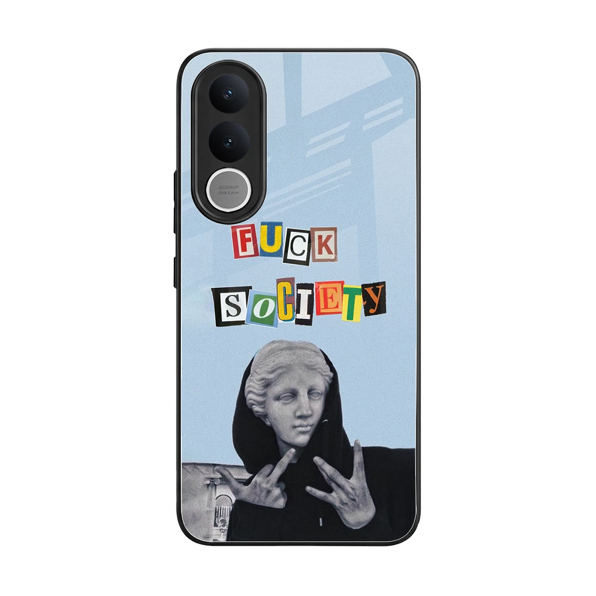 Rebel Mind back phone cover | glass case for vivo v70 fe