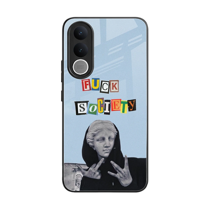 Rebel Mind back phone cover | glass case for vivo v70 fe