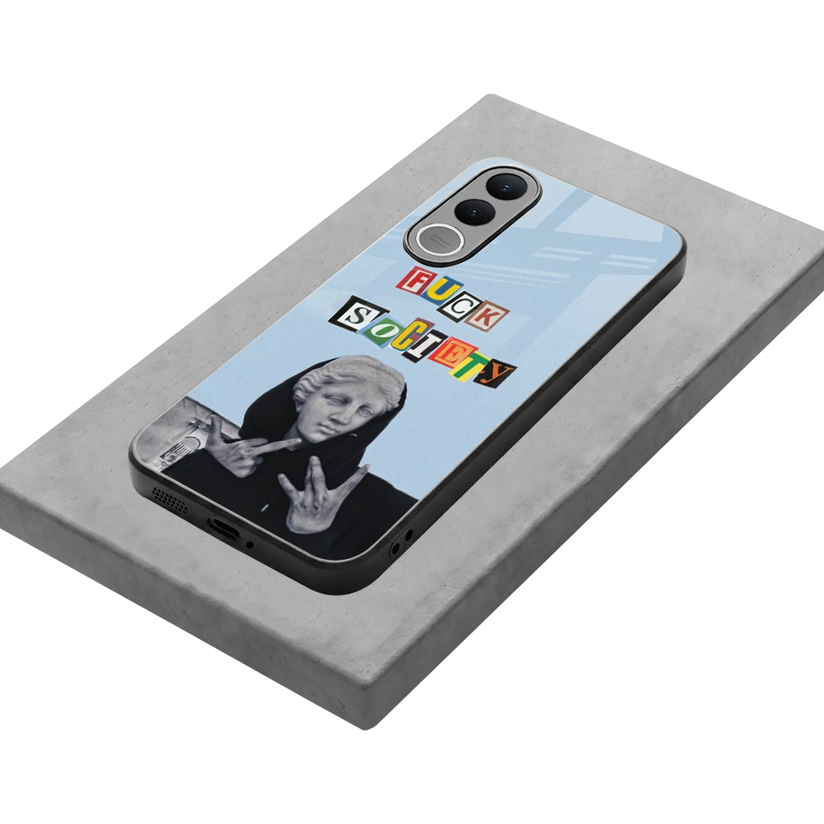 Rebel Mind stylish phone case for vivo v70 fe | glossy glass and slim fit