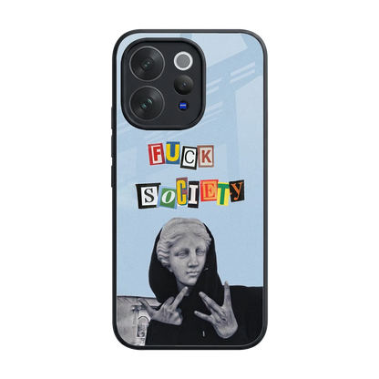 Rebel Mind back phone cover | glass case for vivo v70