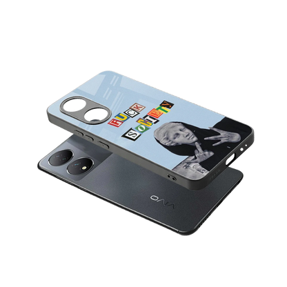 Rebel Mind sleek Vivo-y100 cover with tempered glass back and TPU edges