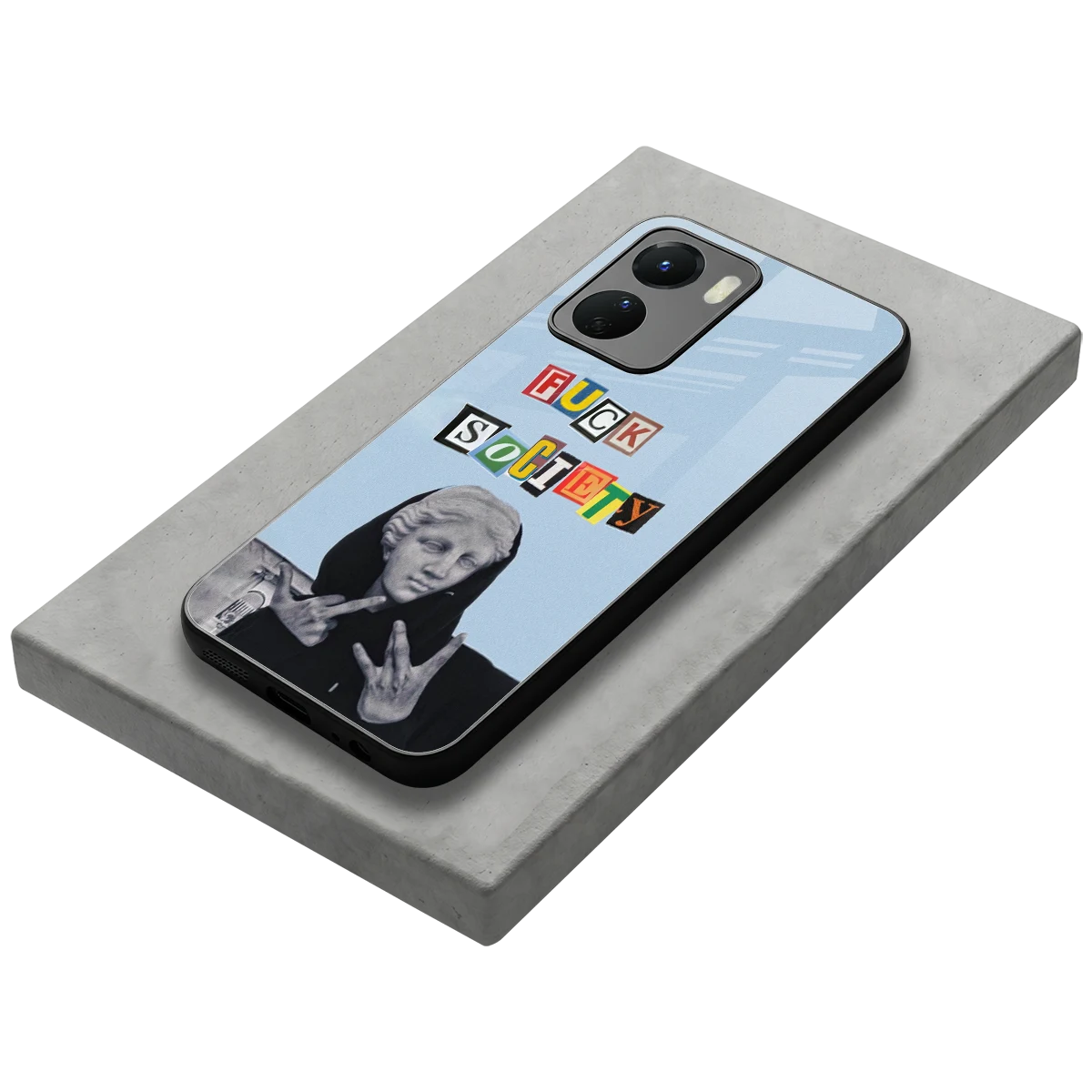 Rebel Mind stylish phone case for vivo y16 | glossy glass and slim fit