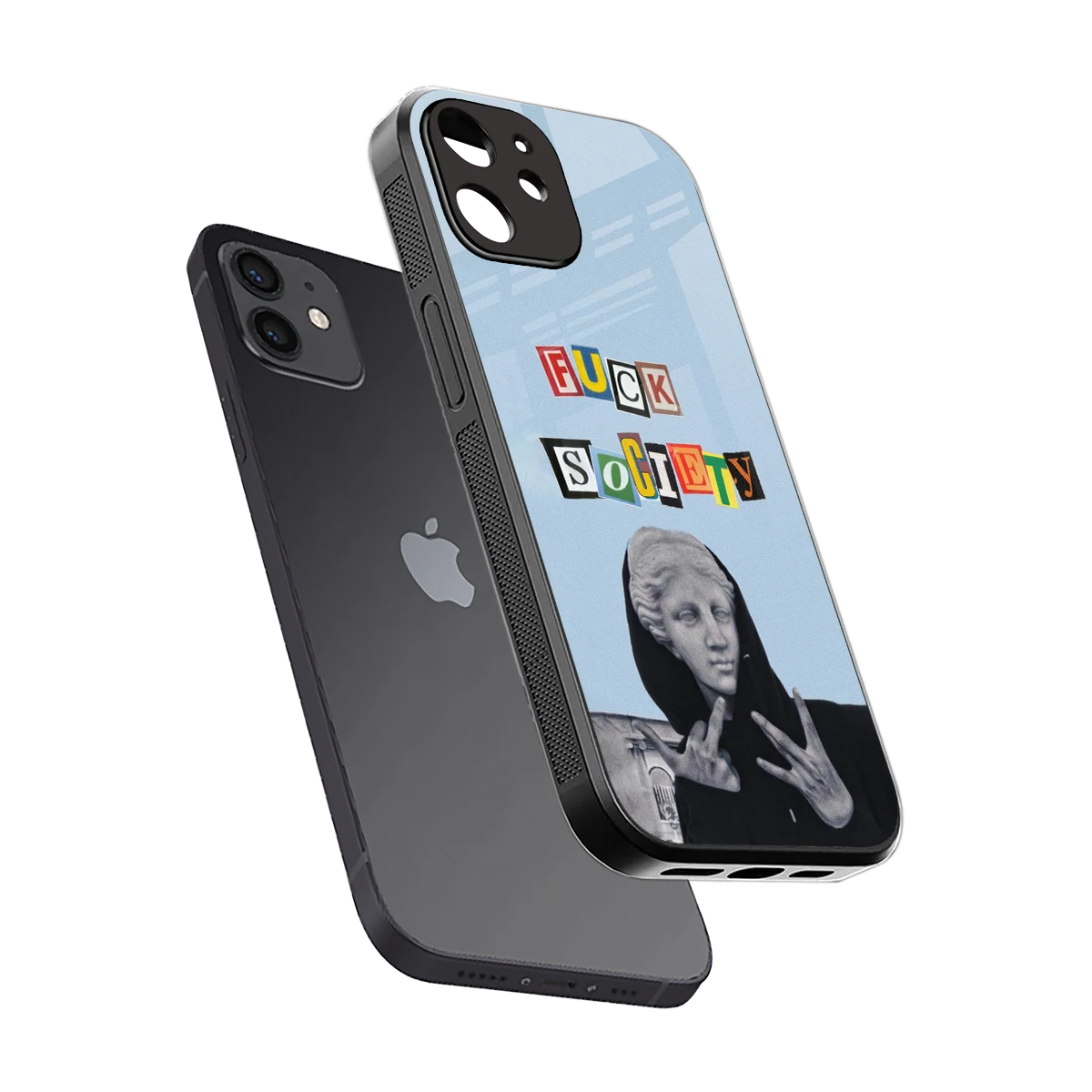 Rebel Mind sleek iphone 12 cover with tempered glass back and TPU edges