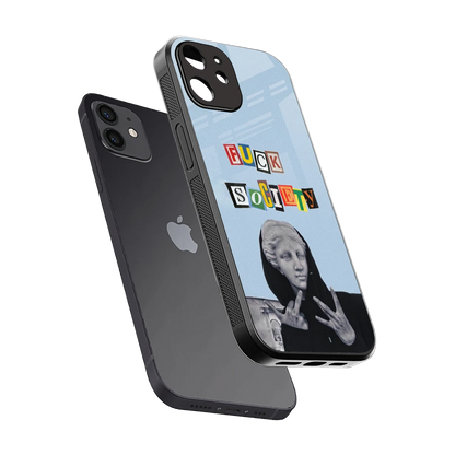 Rebel Mind sleek iphone 12 cover with tempered glass back and TPU edges