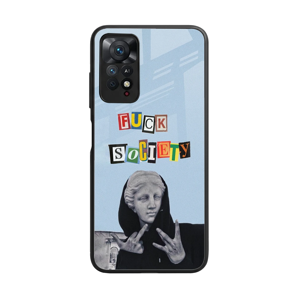 Rebel Mind back phone cover | glass case for redmi note 11 pro
