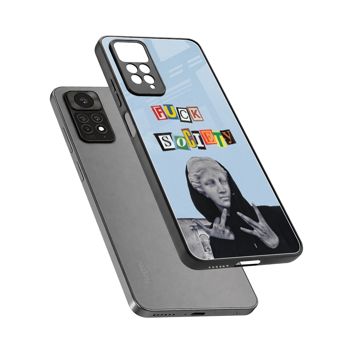 Rebel Mind sleek redmi note 11 pro cover with tempered glass back and TPU edges