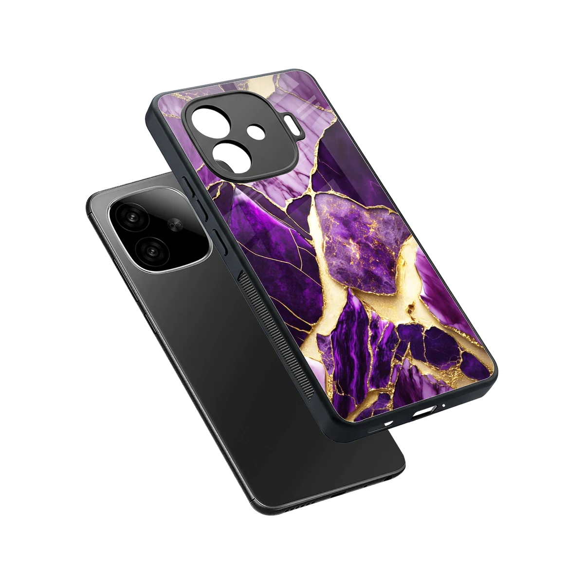 Regal Quartz sleek iqoo neo 10r 5g cover with tempered glass back and TPU edges