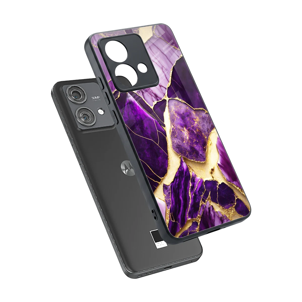 Regal Quartz sleek motorola edge 40 neo 5g cover with tempered glass back and TPU edges