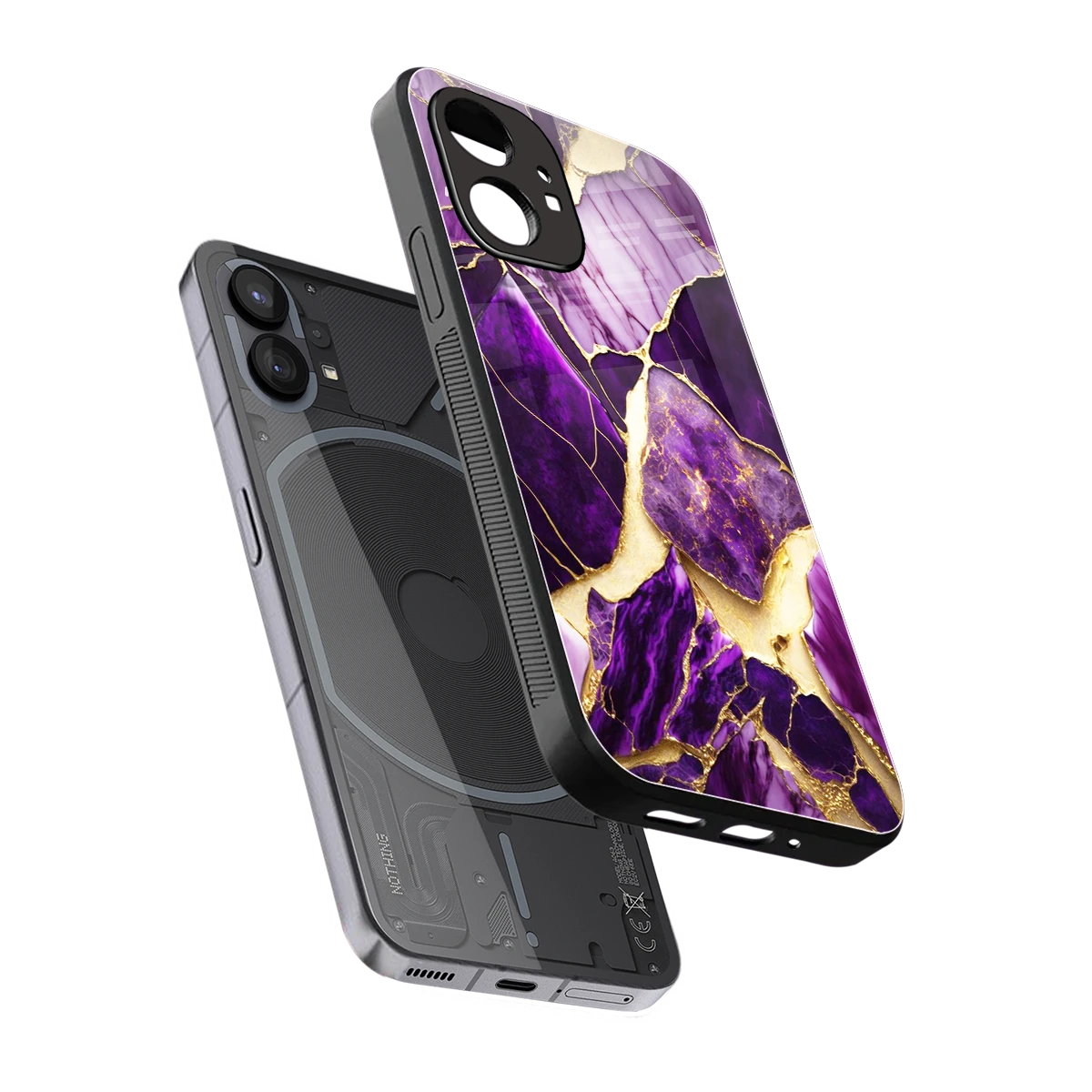 Regal Quartz sleek nothing phone 1 cover with tempered glass back and TPU edges