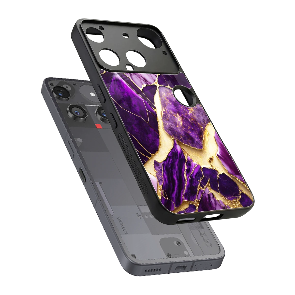 Regal Quartz sleek nothing phone 3 cover with tempered glass back and TPU edges