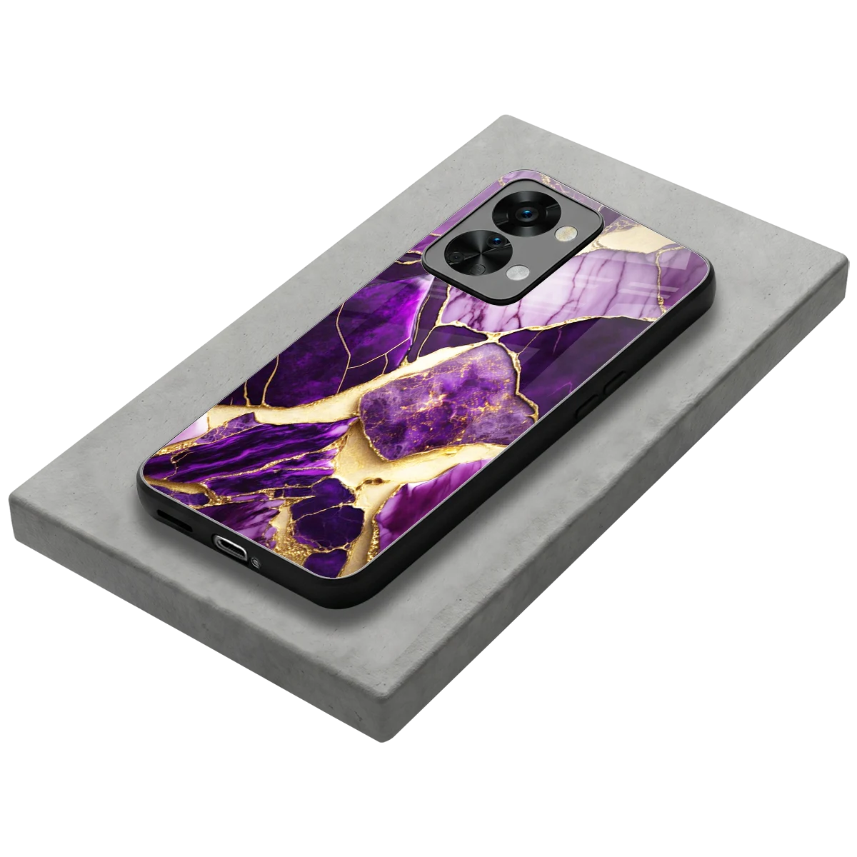 Regal Quartz stylish phone case for oneplus nord 2t | glossy glass and slim fit