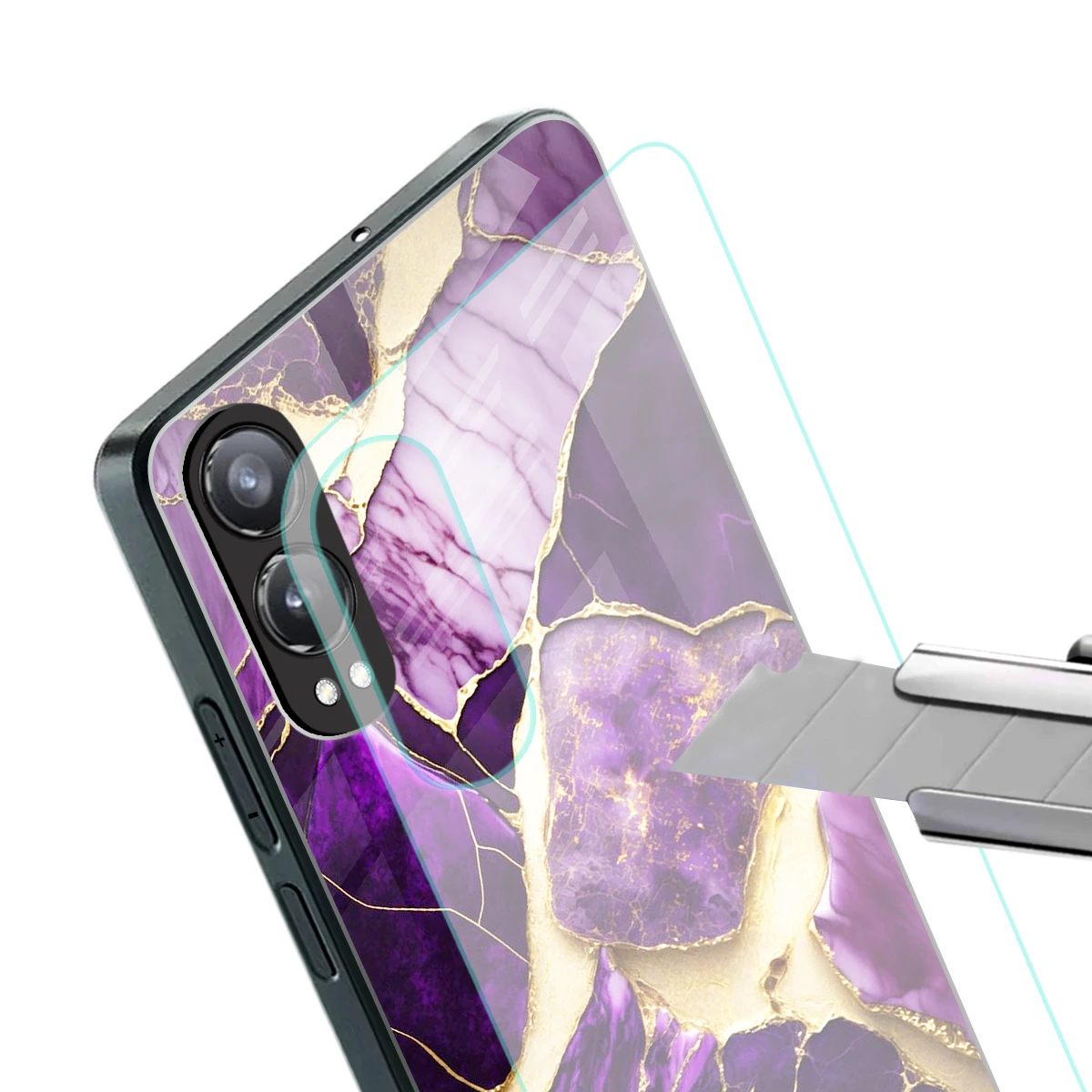 Regal Quartz stylish phone case for oneplus nord ce 4 lite | glossy glass and slim fit