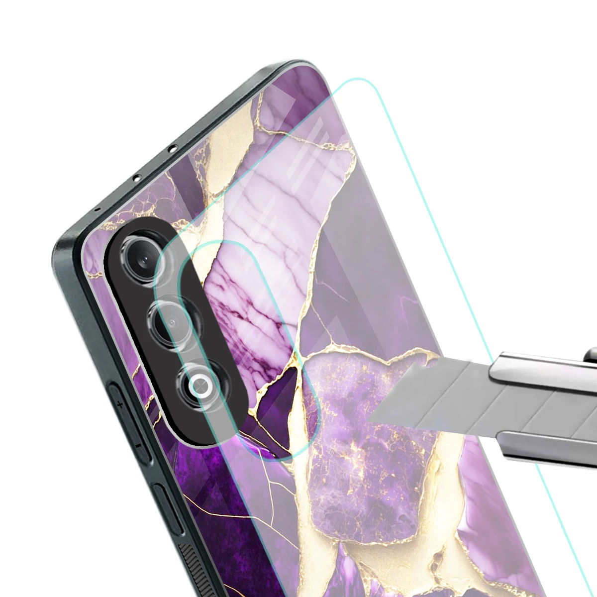 Regal Quartz stylish phone case for oneplus nord ce 4 | glossy glass and slim fit