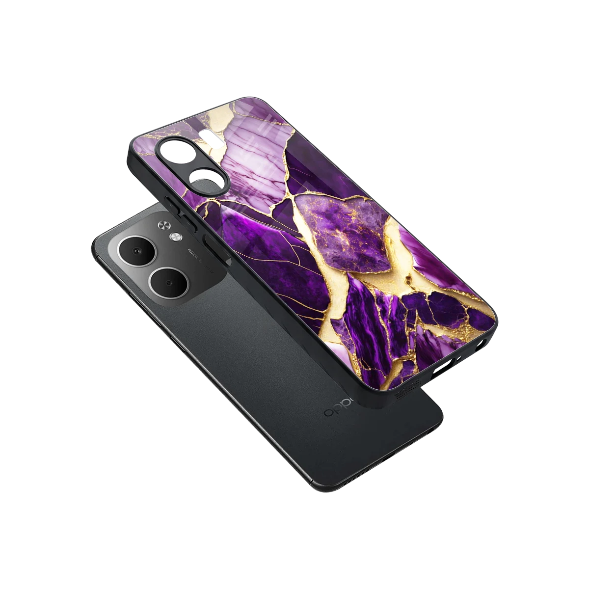 Regal Quartz sleek oppo a5x 5g cover with tempered glass back and TPU edges