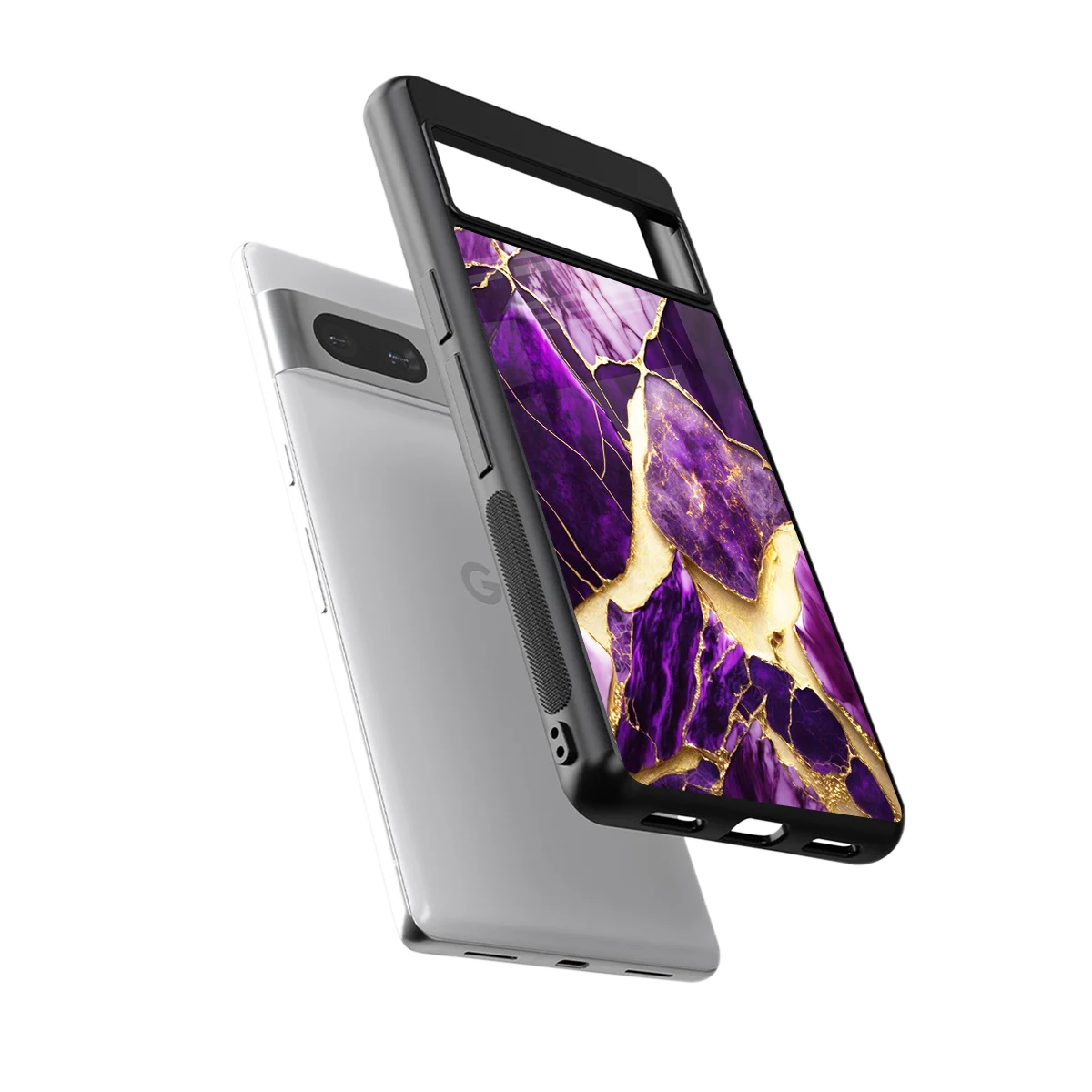 Regal Quartz sleek google pixel 7a cover with tempered glass back and TPU edges