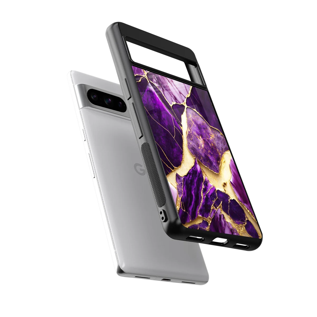 Regal Quartz sleek google pixel 8 pro cover with tempered glass back and TPU edges