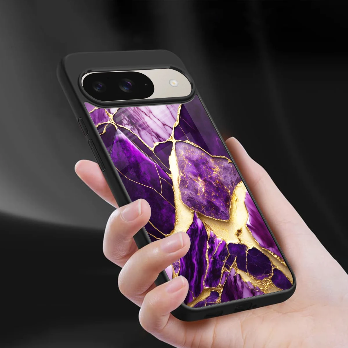 Regal Quartz sleek google pixel 9 cover with tempered glass back and TPU edges