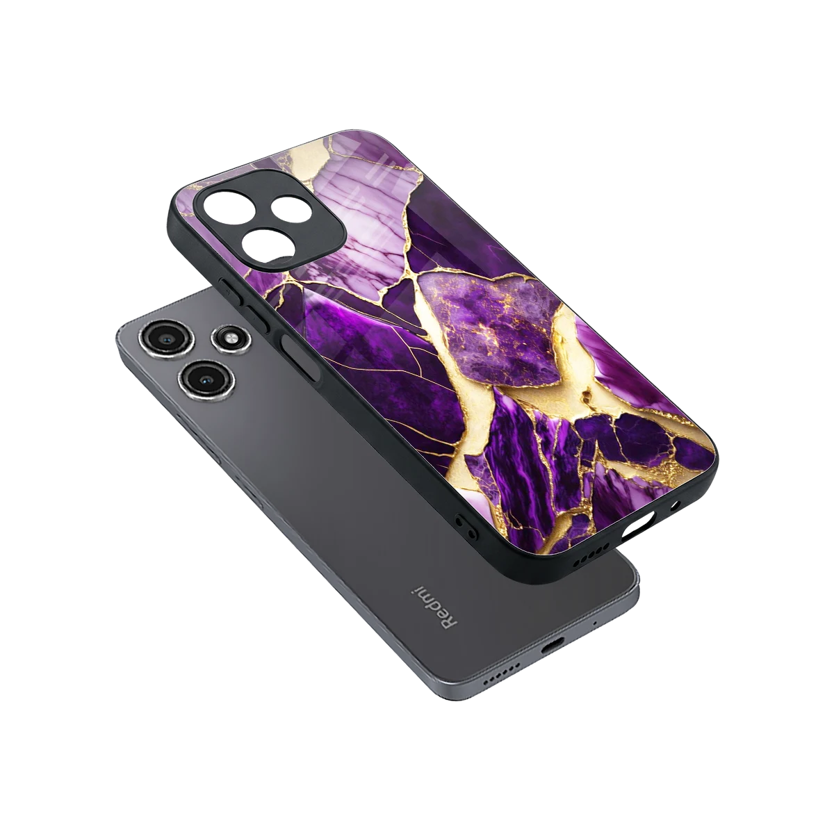 Regal Quartz sleek redmi 12 5g cover with tempered glass back and TPU edges