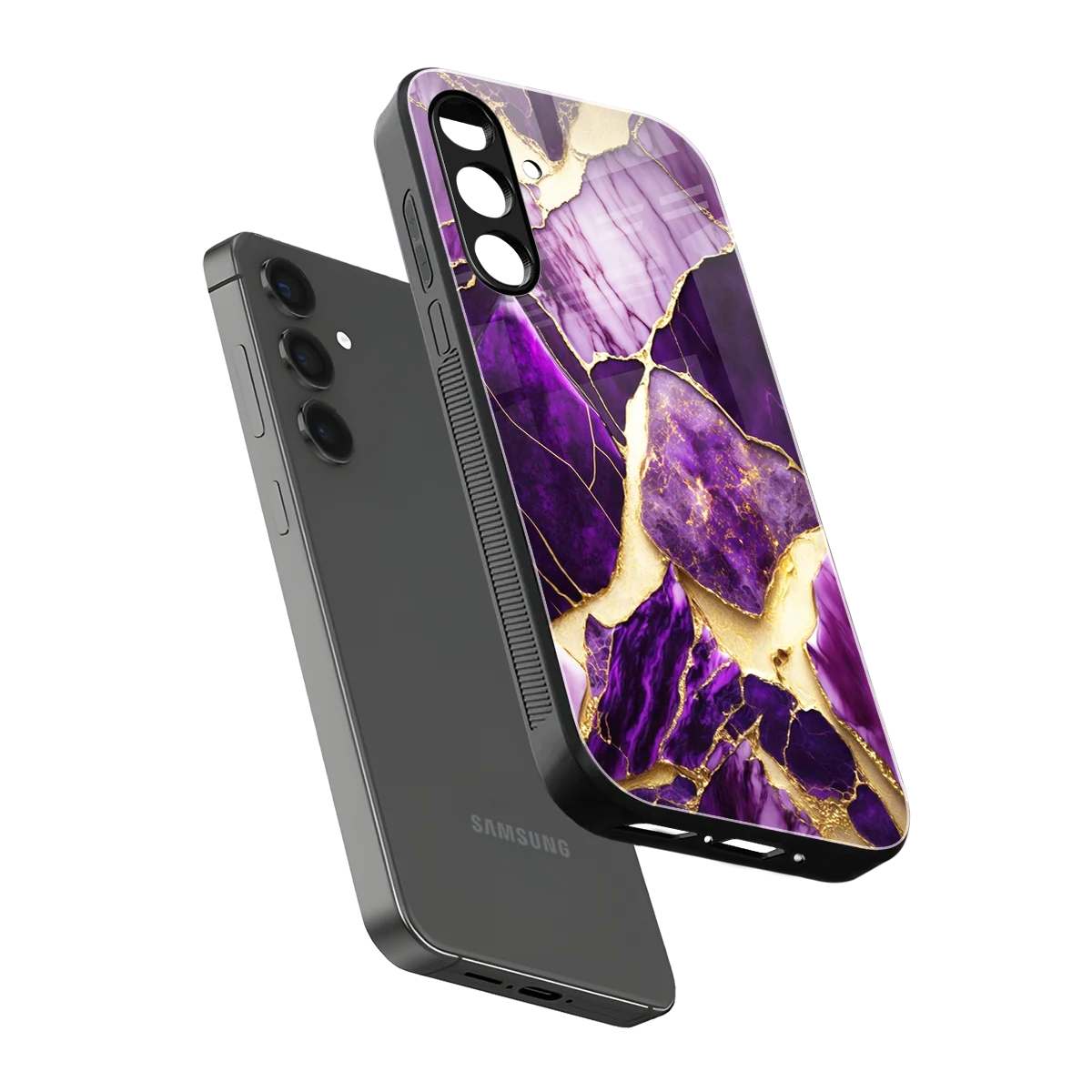 Regal Quartz sleek samsung galaxy m35 5g cover with tempered glass back and TPU edges