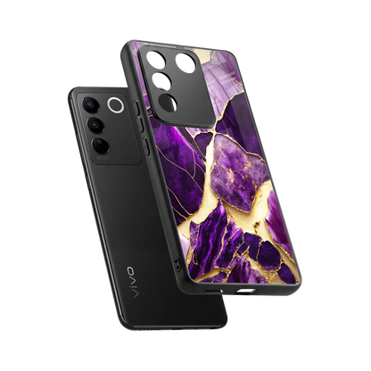 Regal Quartz sleek vivo v27 5g cover with tempered glass back and TPU edges