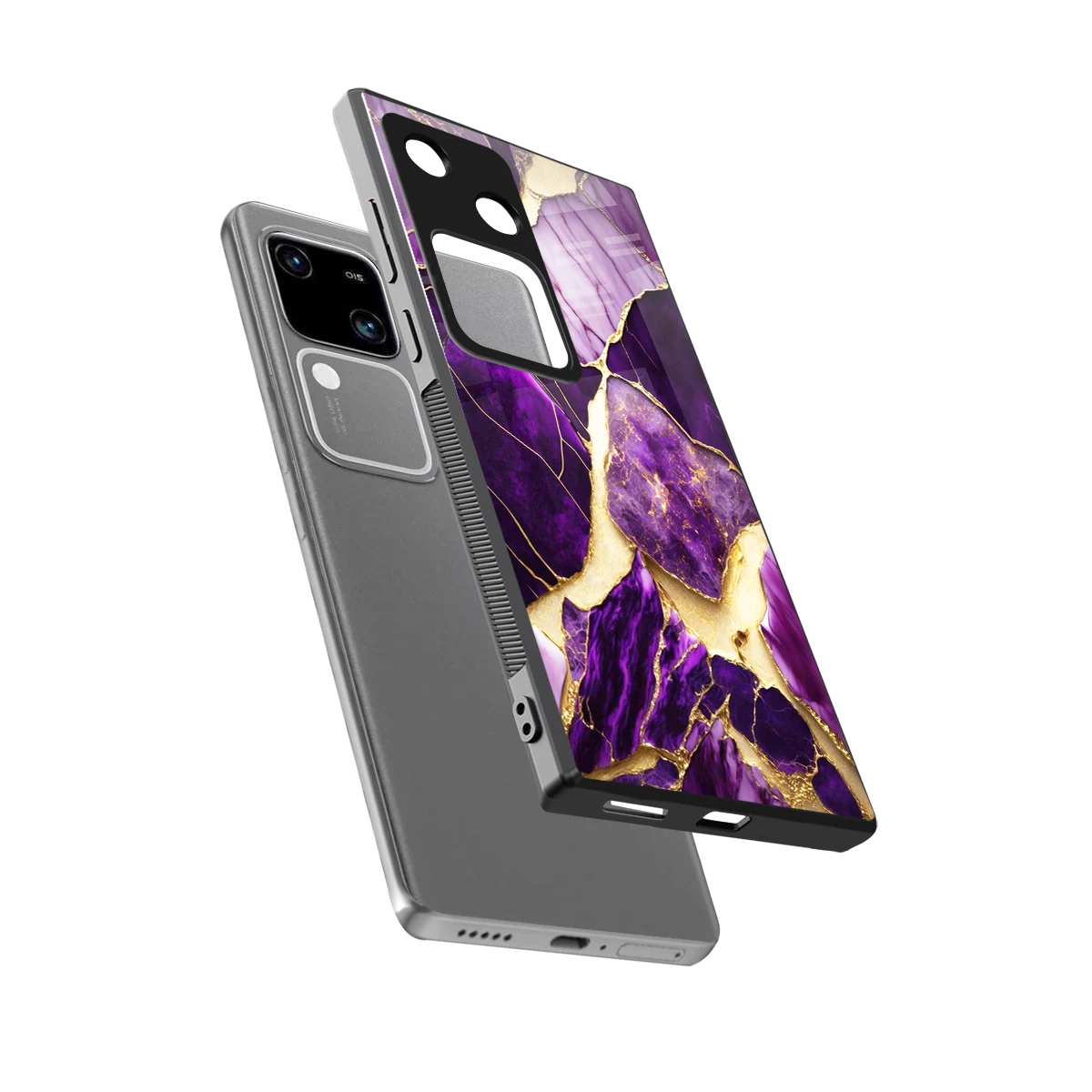 Regal Quartz sleek vivo v30 cover with tempered glass back and TPU edges