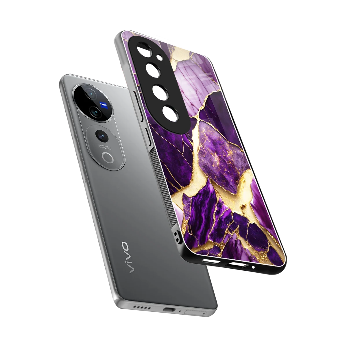 Regal Quartz sleek vivo v40 pro cover with tempered glass back and TPU edges