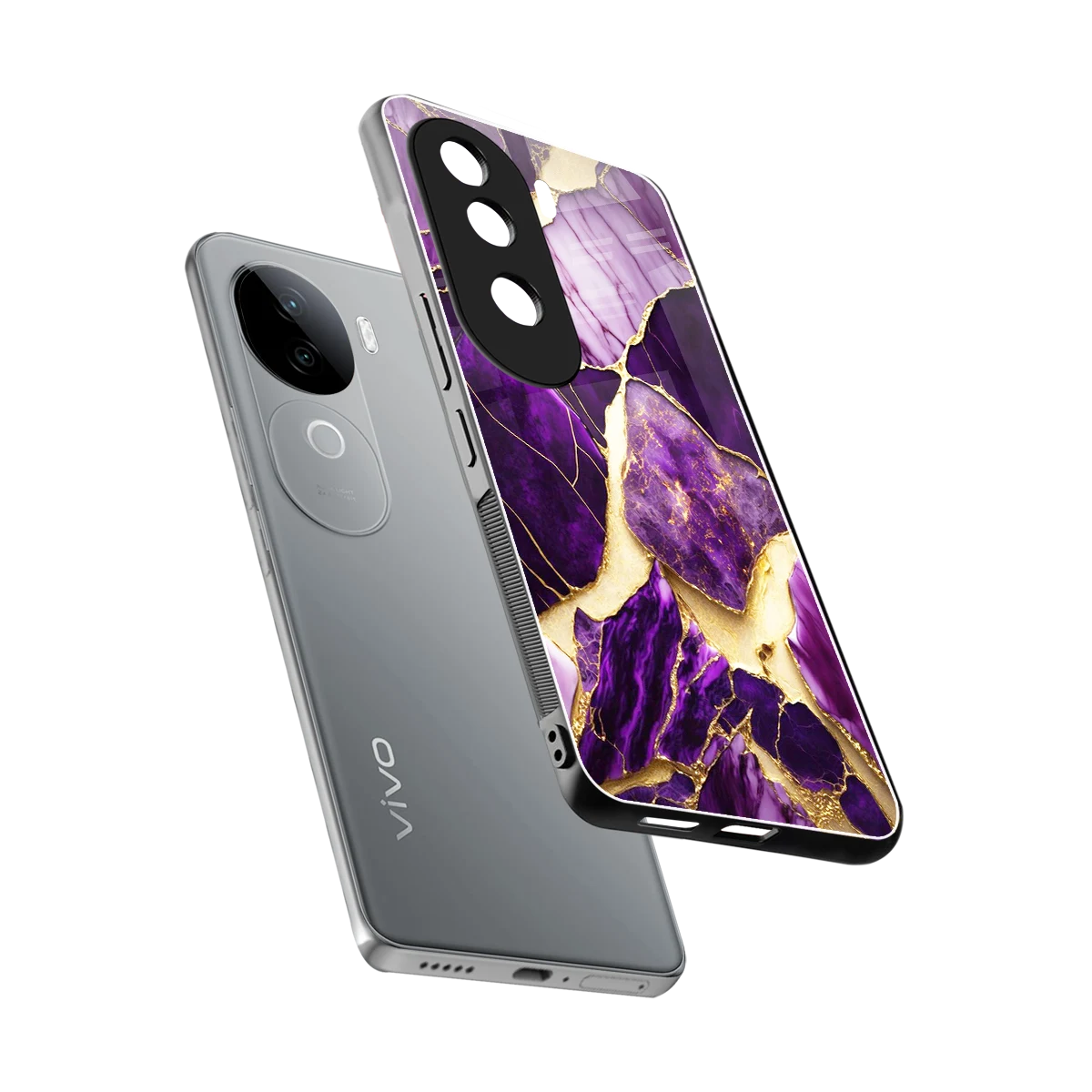 Regal Quartz sleek vivo v40e cover with tempered glass back and TPU edges