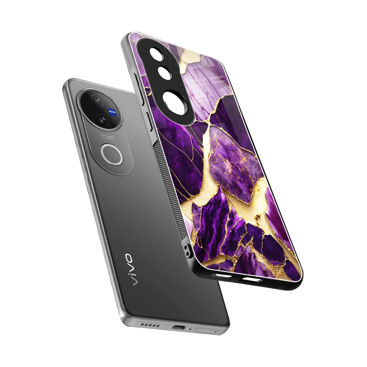 Regal Quartz sleek vivo v50 cover with tempered glass back and TPU edges