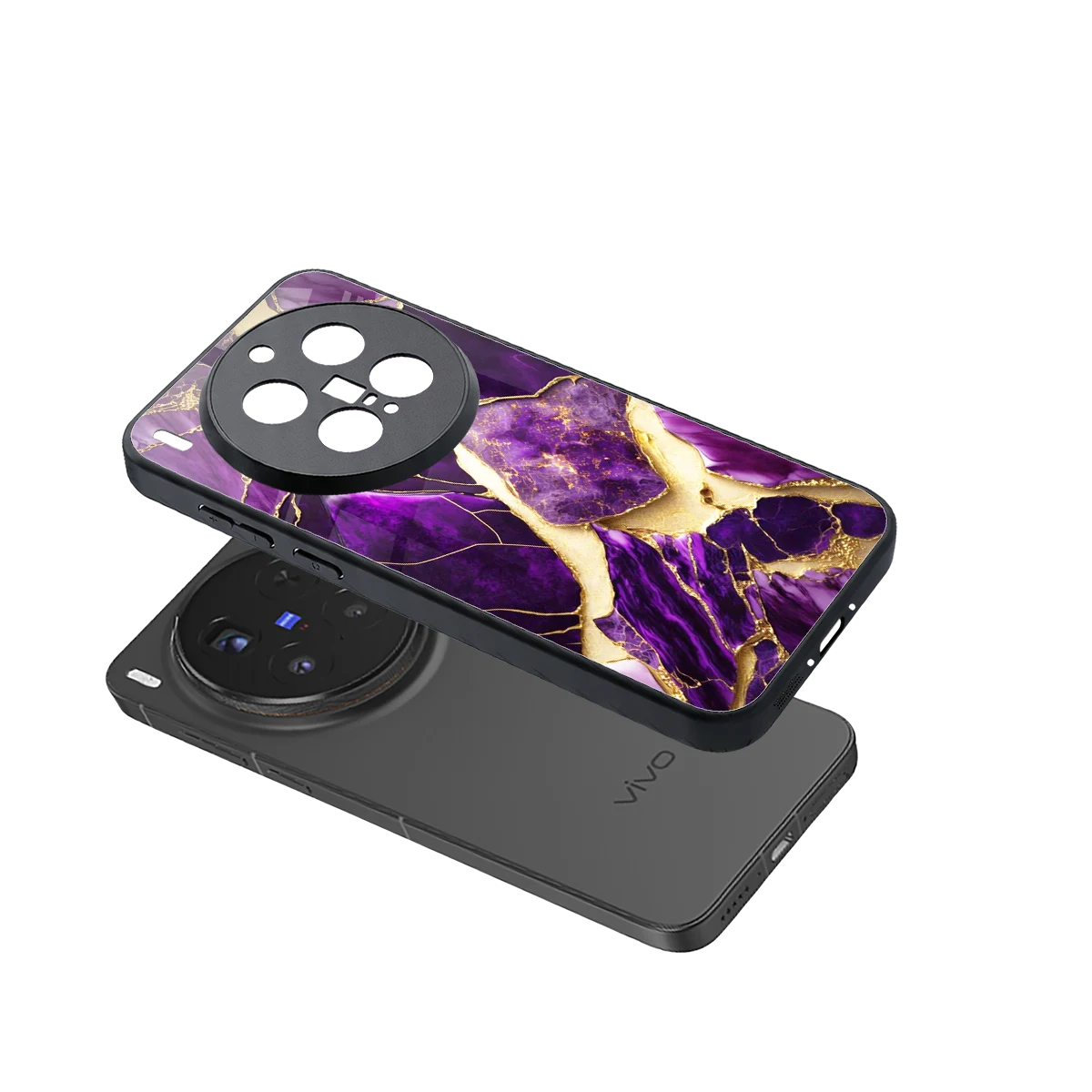 Regal Quartz sleek vivo x300 pro cover with tempered glass back and TPU edges