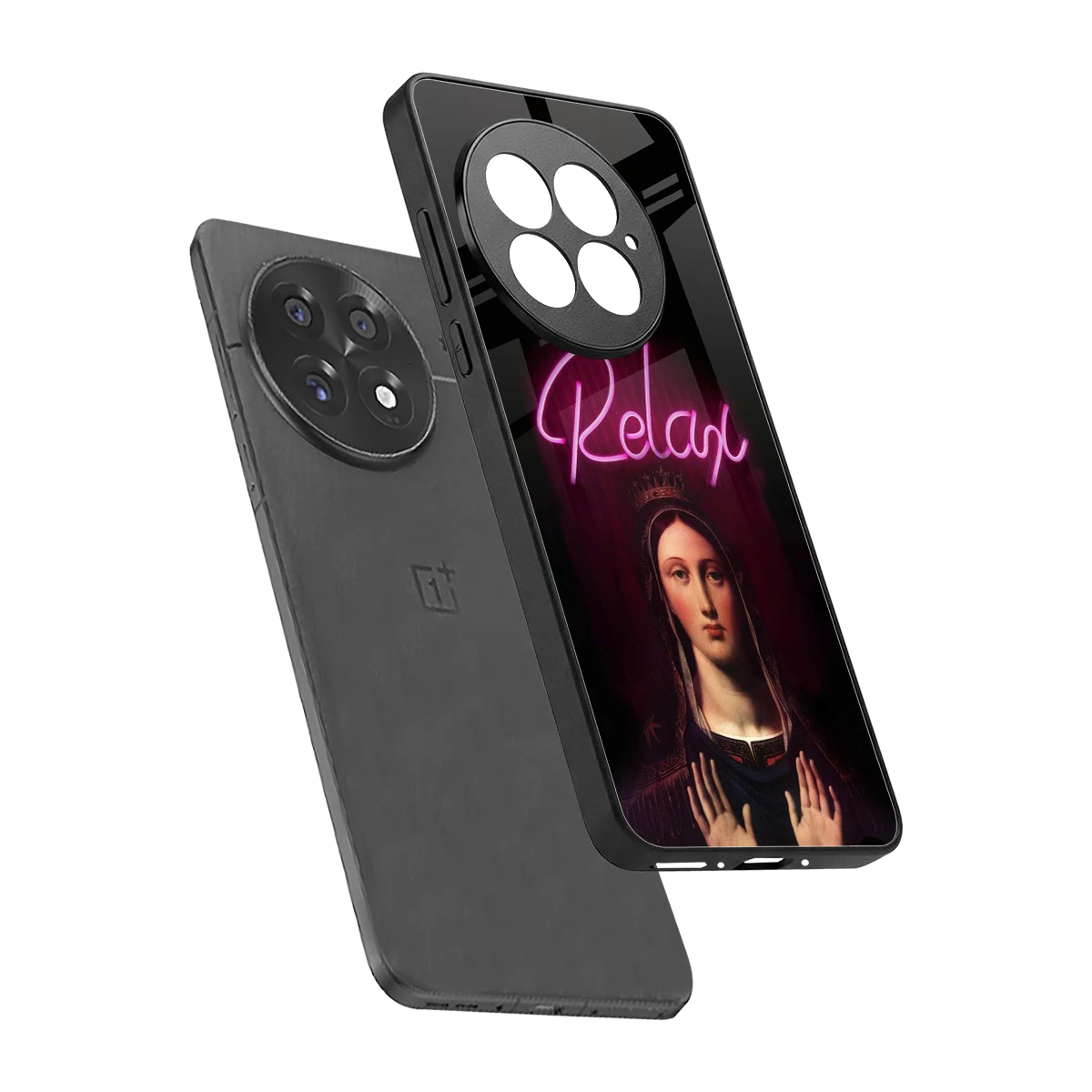 Relax sleek oneplus 13 cover with tempered glass back and TPU edges