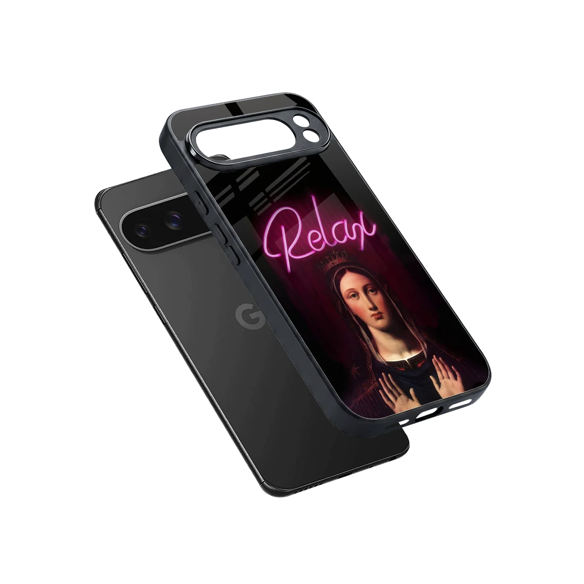 Relax sleek google pixel 10 pro xl cover with tempered glass back and TPU edges