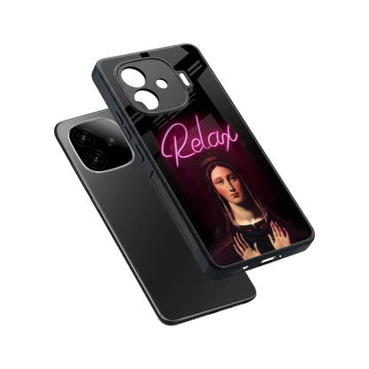 Relax sleek iqoo neo 10r 5g cover with tempered glass back and TPU edges
