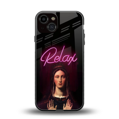 Relax back phone cover | glass case for iphone 14