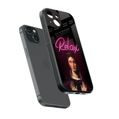 Relax sleek iphone 13 cover with tempered glass back and TPU edges