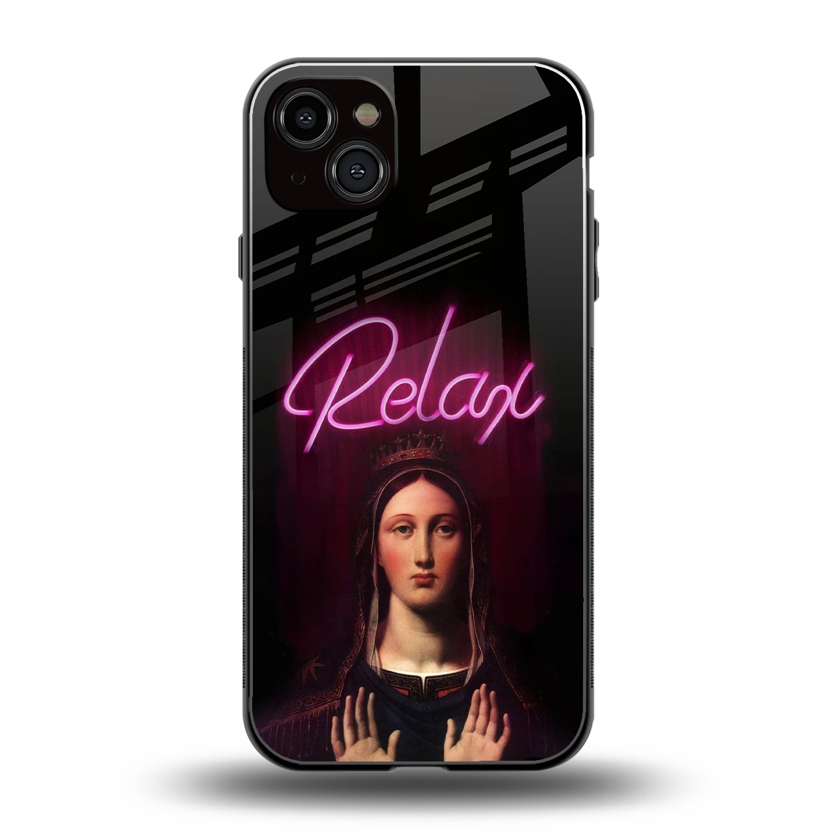 Relax back phone cover | glass case for iphone 14 plus