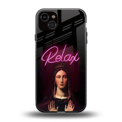 Relax back phone cover | glass case for iphone 14 plus