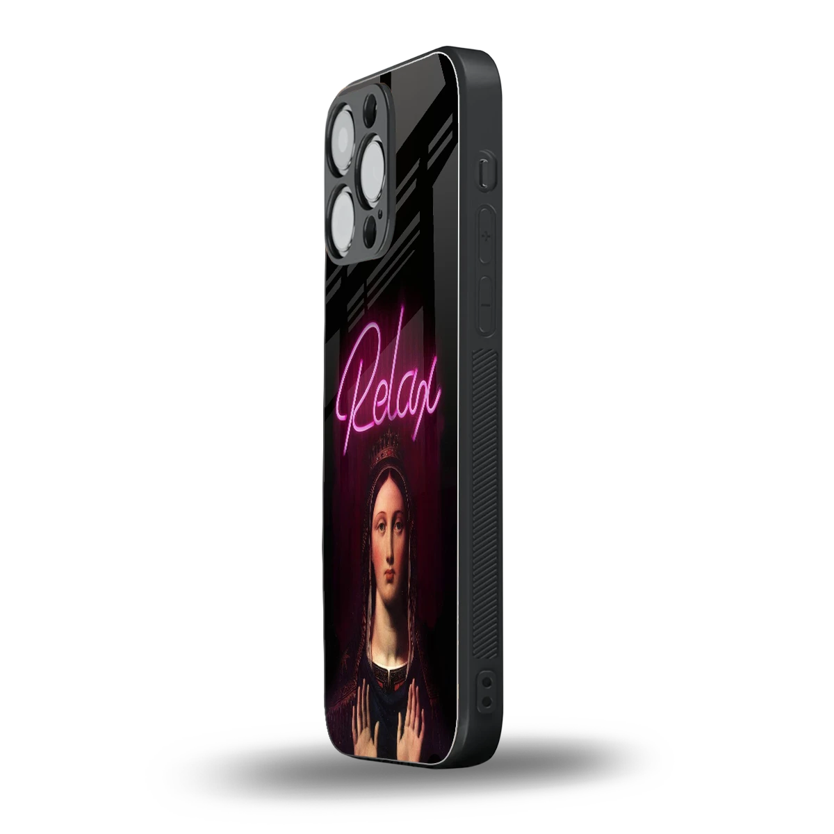 Relax iphone 15 pro max mobile cover | shockproof glass phone case