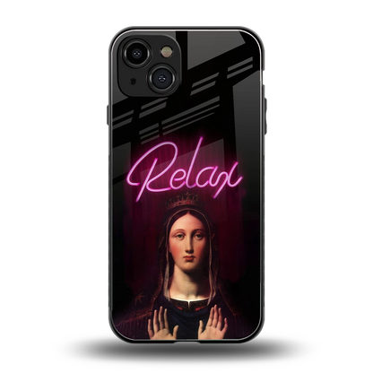 Relax back phone cover | glass case for iphone 15