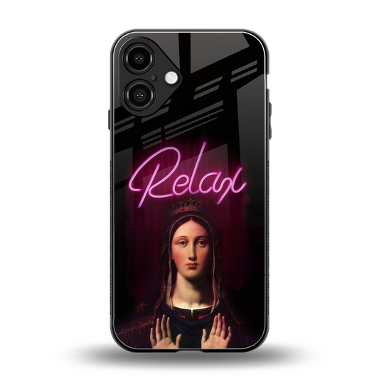 Relax back phone cover | glass case for iphone 16 plus