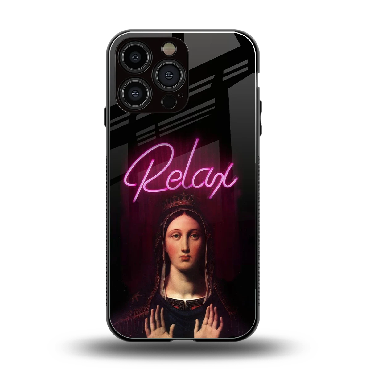 Relax back phone cover | glass case for iphone 16 pro max