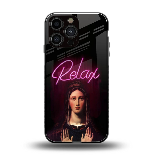 Relax back phone cover | glass case for iphone 16 pro max