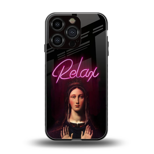 Relax back phone cover | glass case for iphone 16 pro