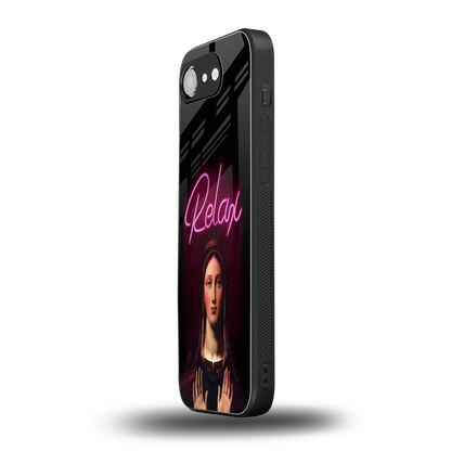 Relax iphone 16e mobile cover | shockproof glass phone case