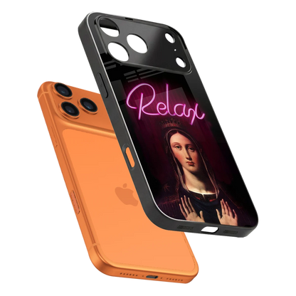 Relax sleek iphone 17 pro max cover with tempered glass back and TPU edges