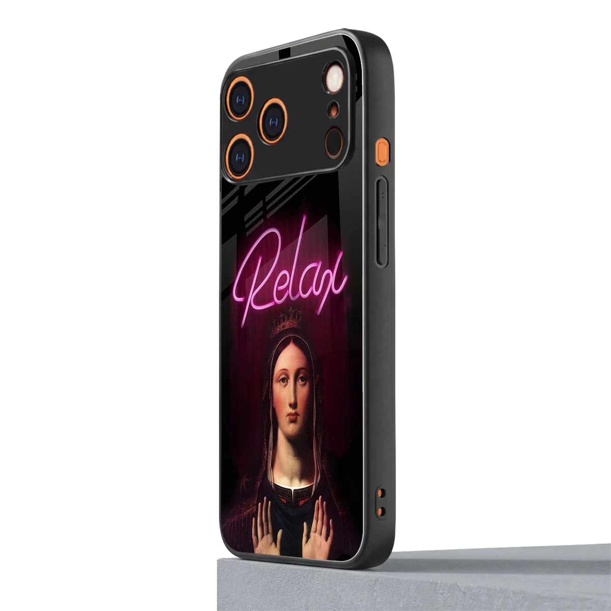 Relax iphone 17 pro max mobile cover | shockproof glass phone case