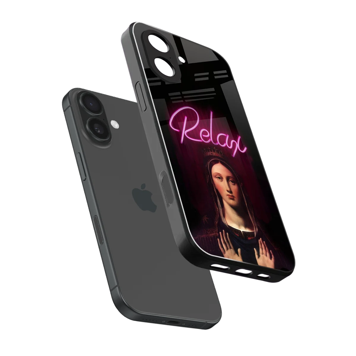 Relax sleek iphone 17 cover with tempered glass back and TPU edges