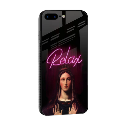 Relax sleek iphone 7 plus cover with tempered glass back and TPU edges